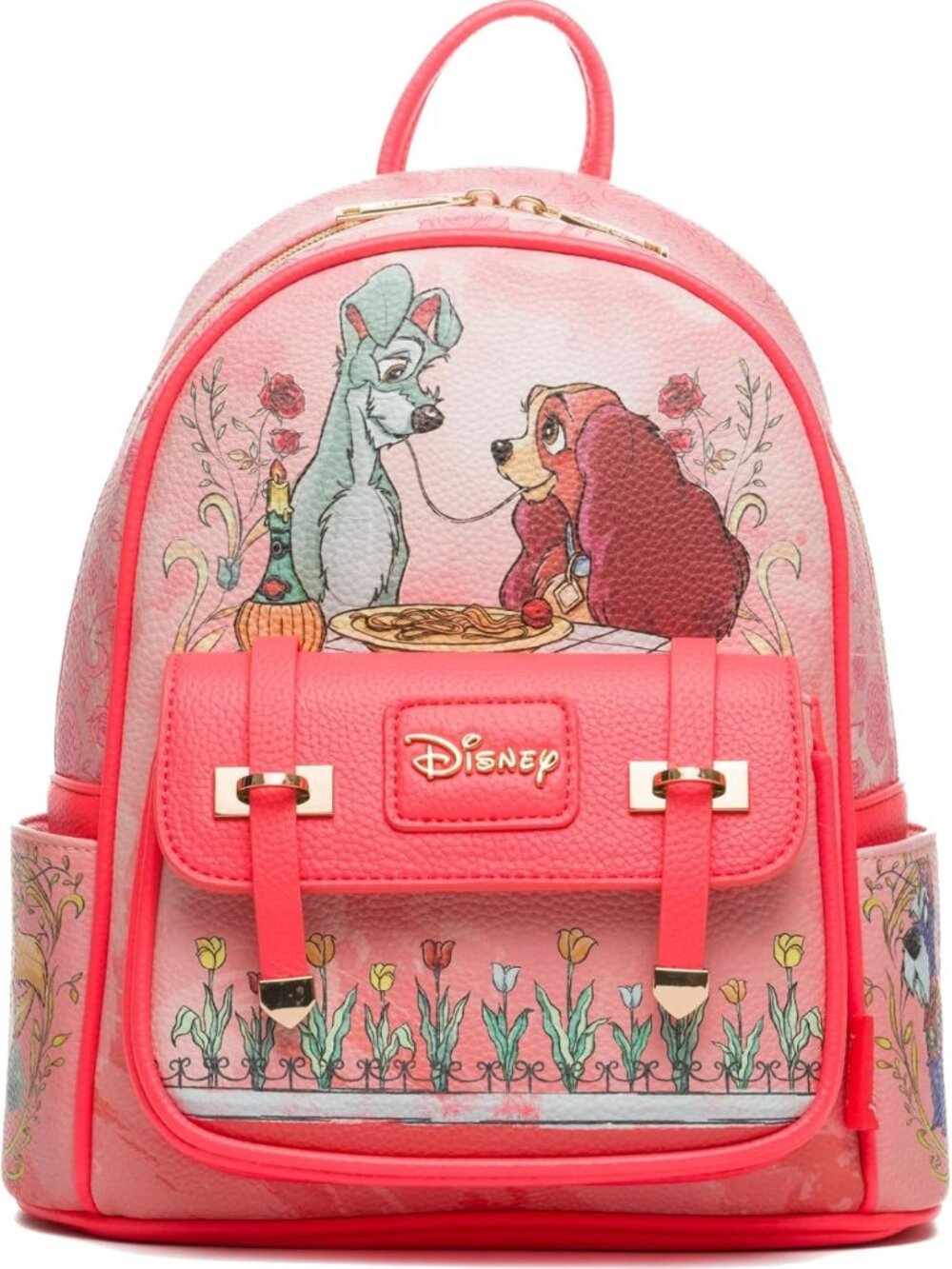 Vegan Leather Mini Backpack - Disney Lady and the Tramp at Tony's Restaurant